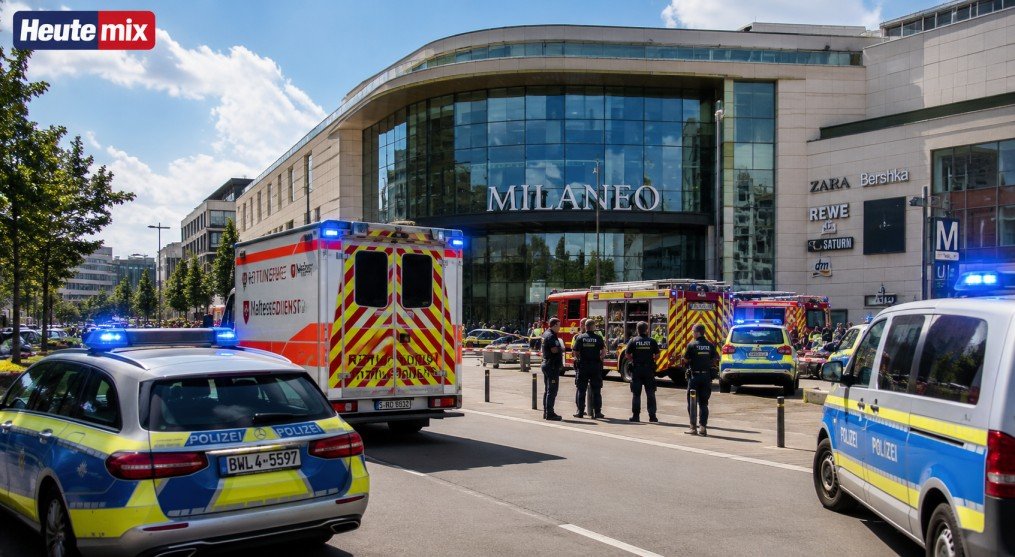 Polizeieinsatz nach dem Milaneo Angriff im Einkaufszentrum Stuttgart am 23. Juli 2026