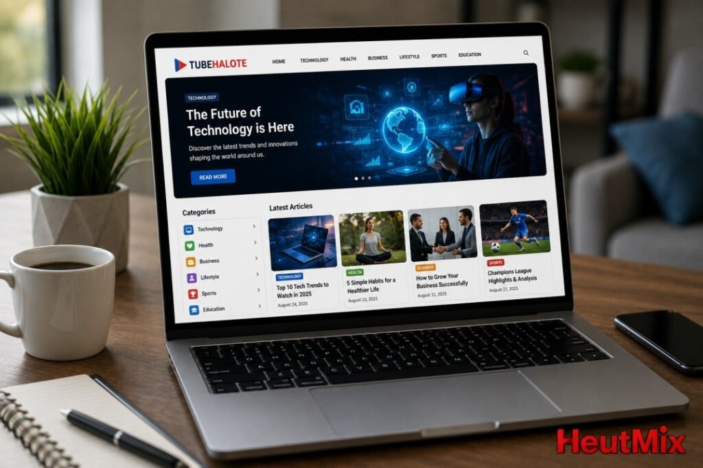 Tubehalote Plattform mit digitalen Informationen und modernen Blog-Inhalten
